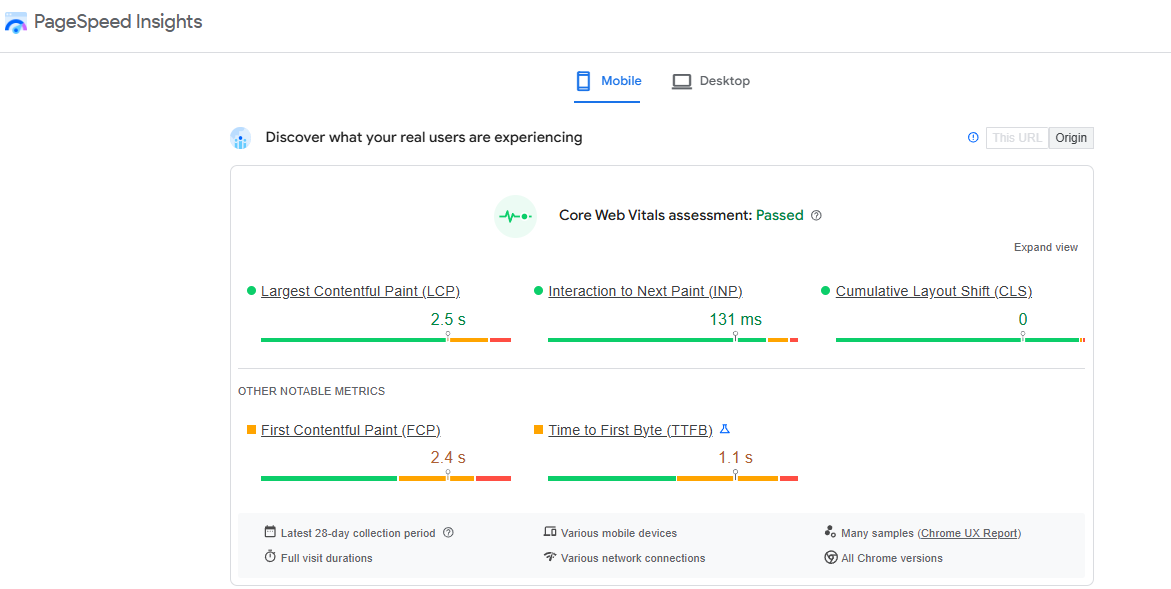 Pagespeed Insights
